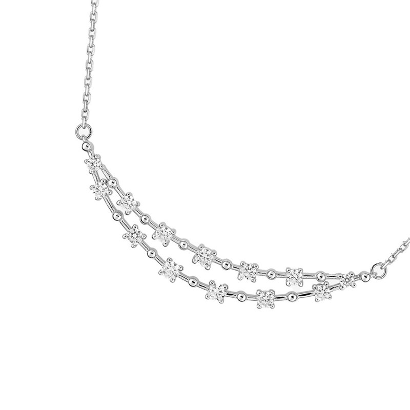 Collier Femme - Oxyde de zirconium - Or 18 Carats - Longueur : 42 cm