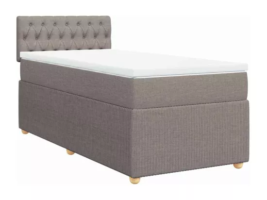 Sommier à lattes de lit avec matelas Taupe 90x190 cm Tissu