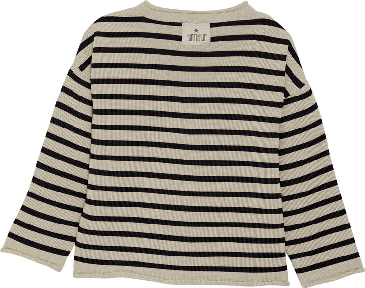 Huttelihut Pullover Stripe Wool Knit Dark navy