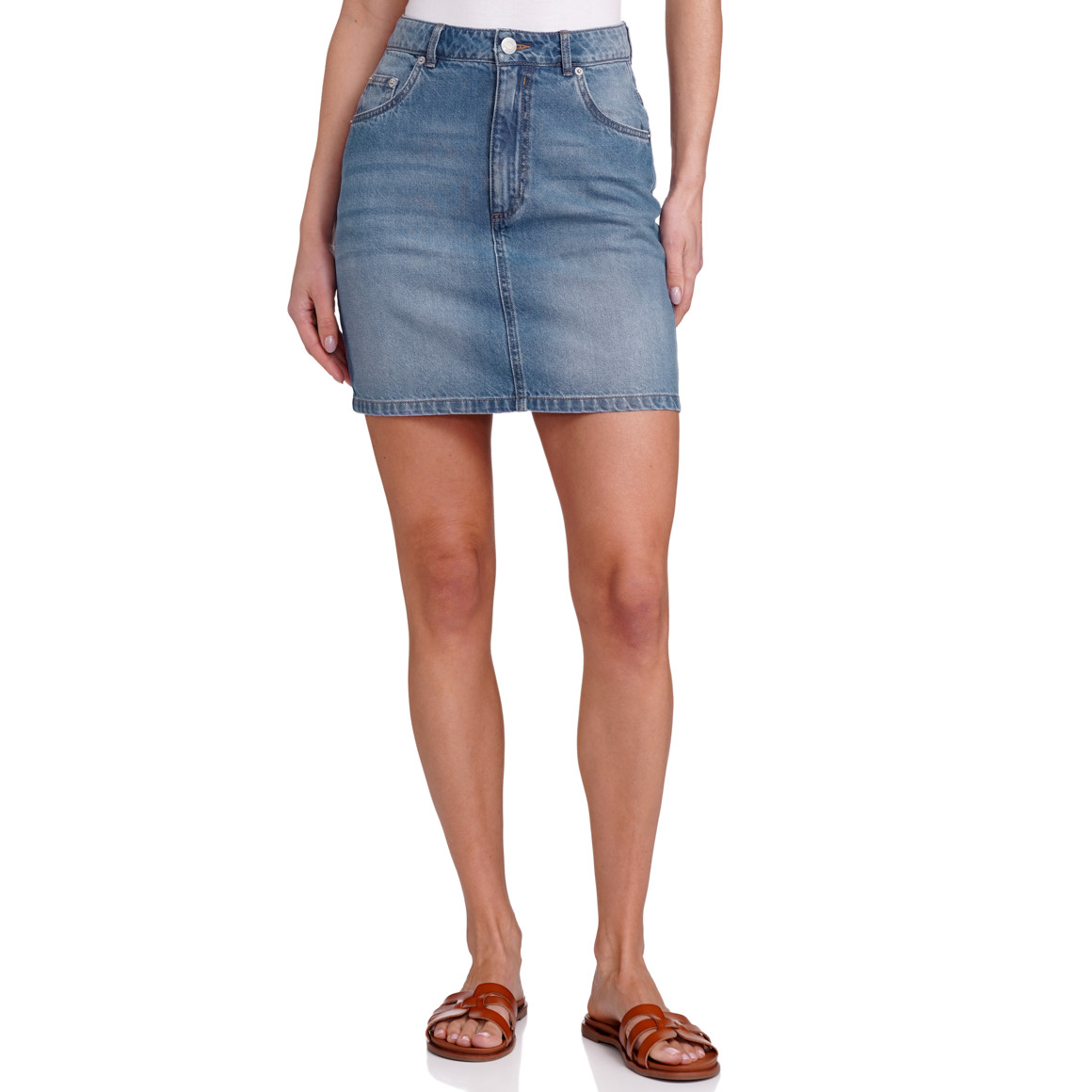 Jonas Nielsen Damen Jeansrock in Denim-Optik hellblau
