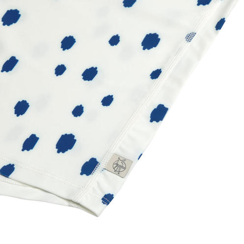 T-shirt manches longues pois 3-6 mois - Bleu/Nature - LASSIG