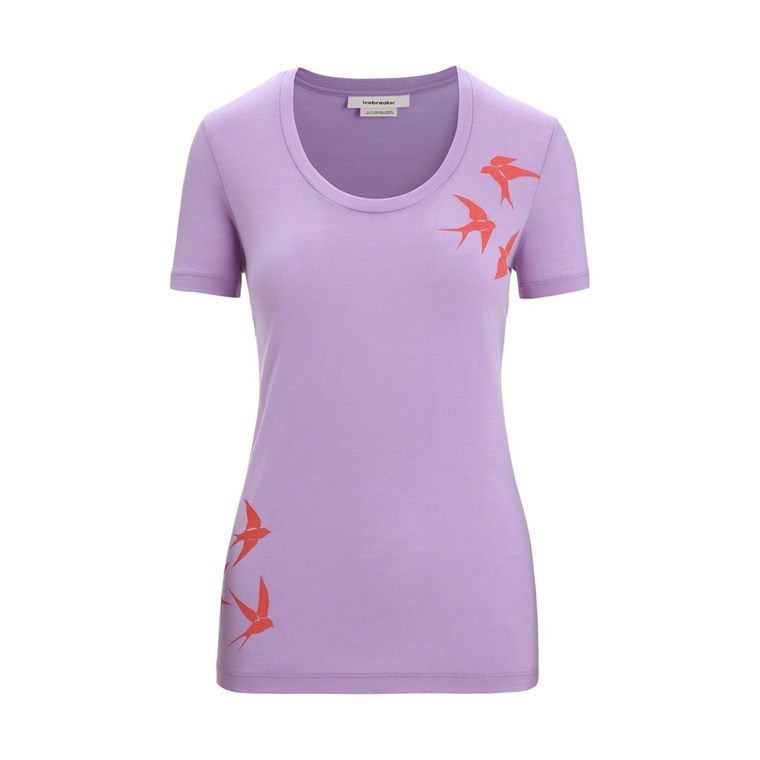 Icebreaker Tech Lite II Swarming Shapes SS Scoop Tee Women