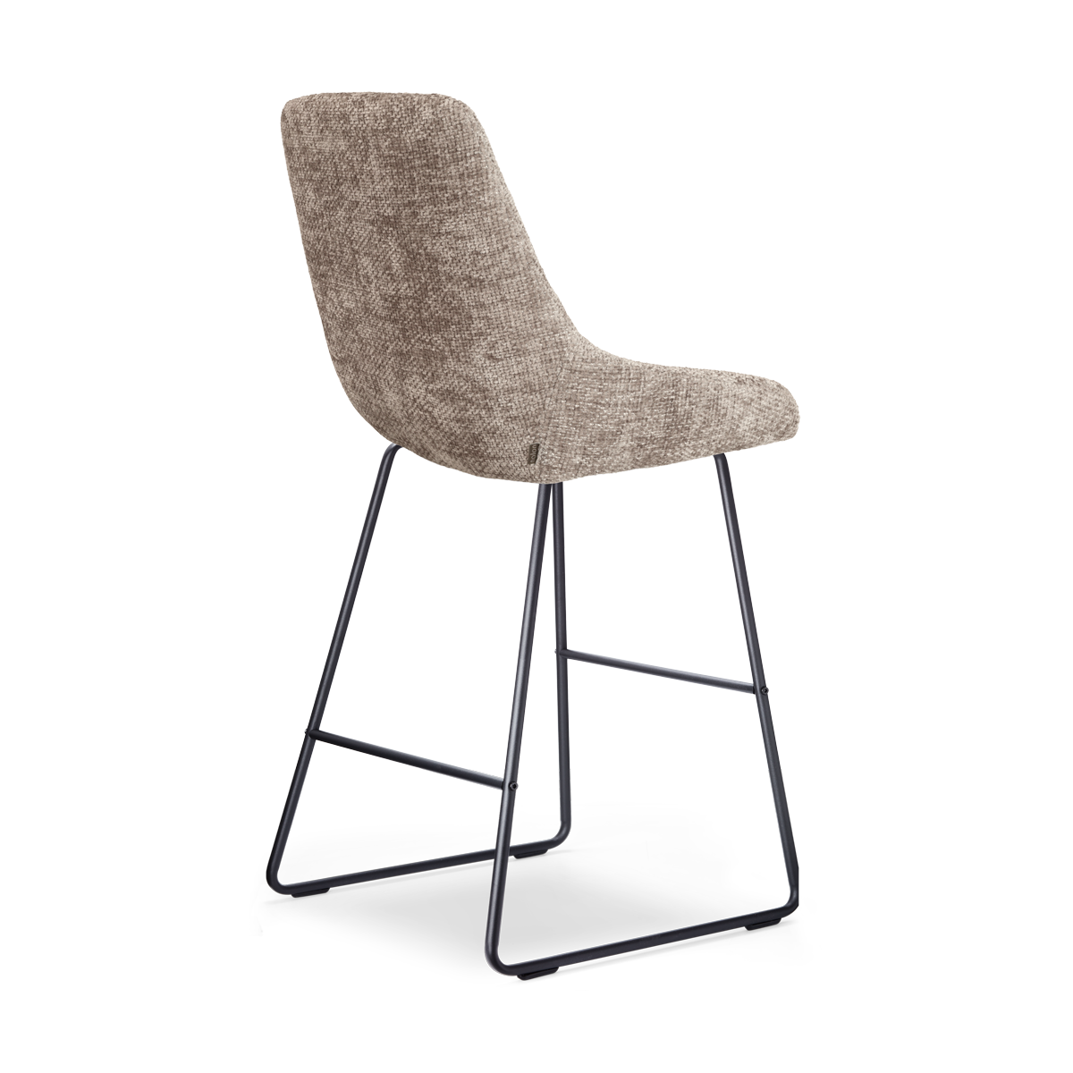Nolon Nino-Isa Barkruk Bruin - Stof - Zwart Onderstel - 65 cm