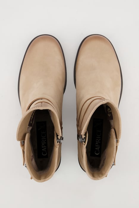 Caprice Leder-Stiefeletten, Wechselfußbett, Weite G