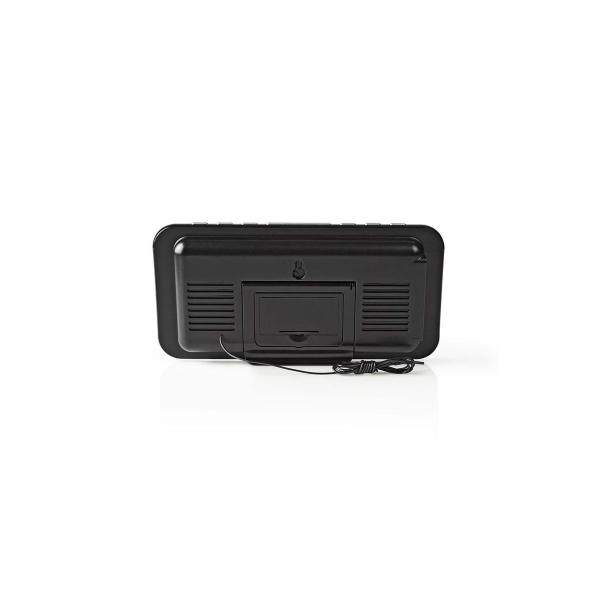 Nedis Digital Alarm Clock Radio | LED Vise | 1x 3.5 mm Lyd inngang | Tidsframskriving | AM / FM | slumrefunksjon | Sleep timer | Antall alarmer: 2 | Sort