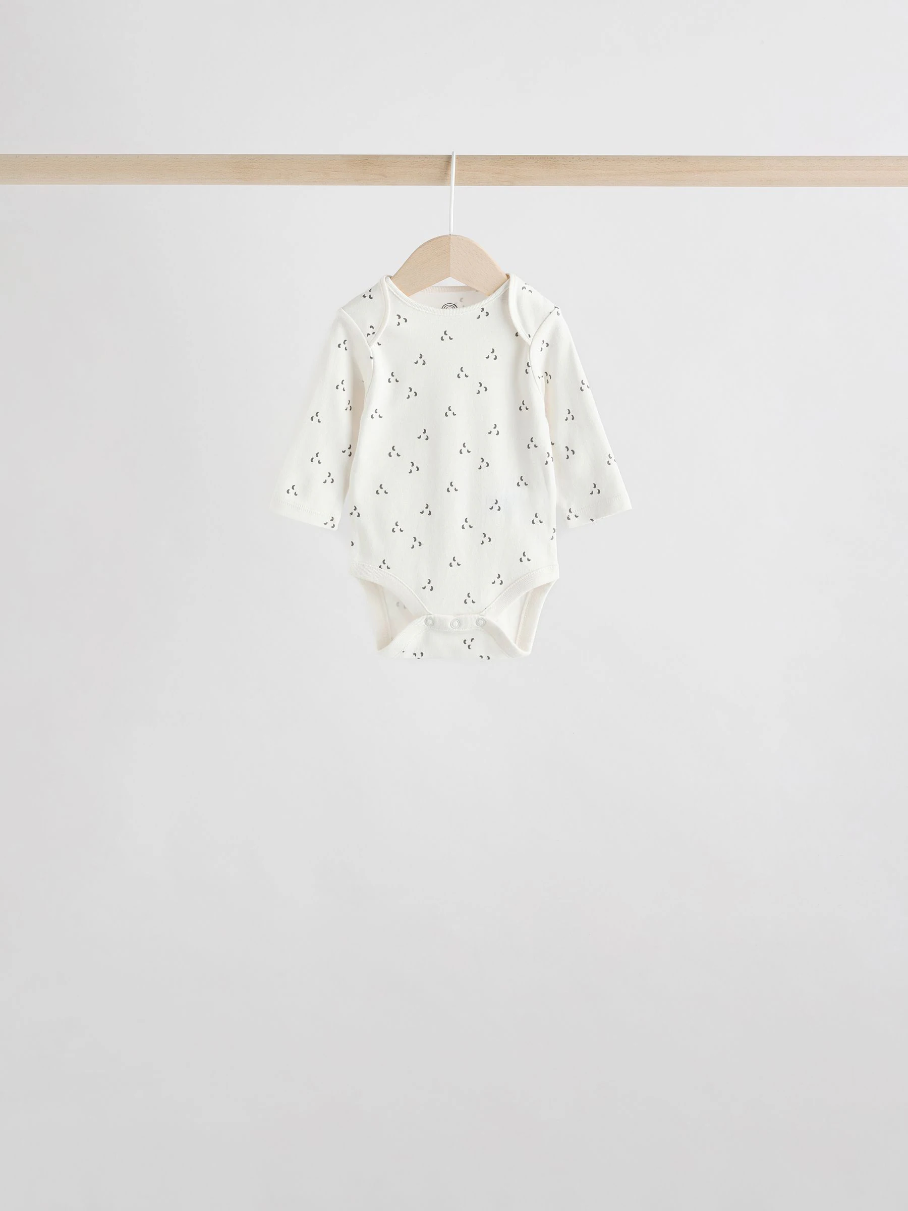 Neutraal - Verpakking van 5 100% katoenen babyrompertjes met lange mouwen