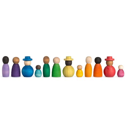Grapat houten nins® poppetjes - together - 12st