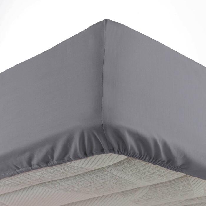 DRAP HOUSSE 90X190CM MICROFIBRE UNIE OSCAR ANTHRACITE