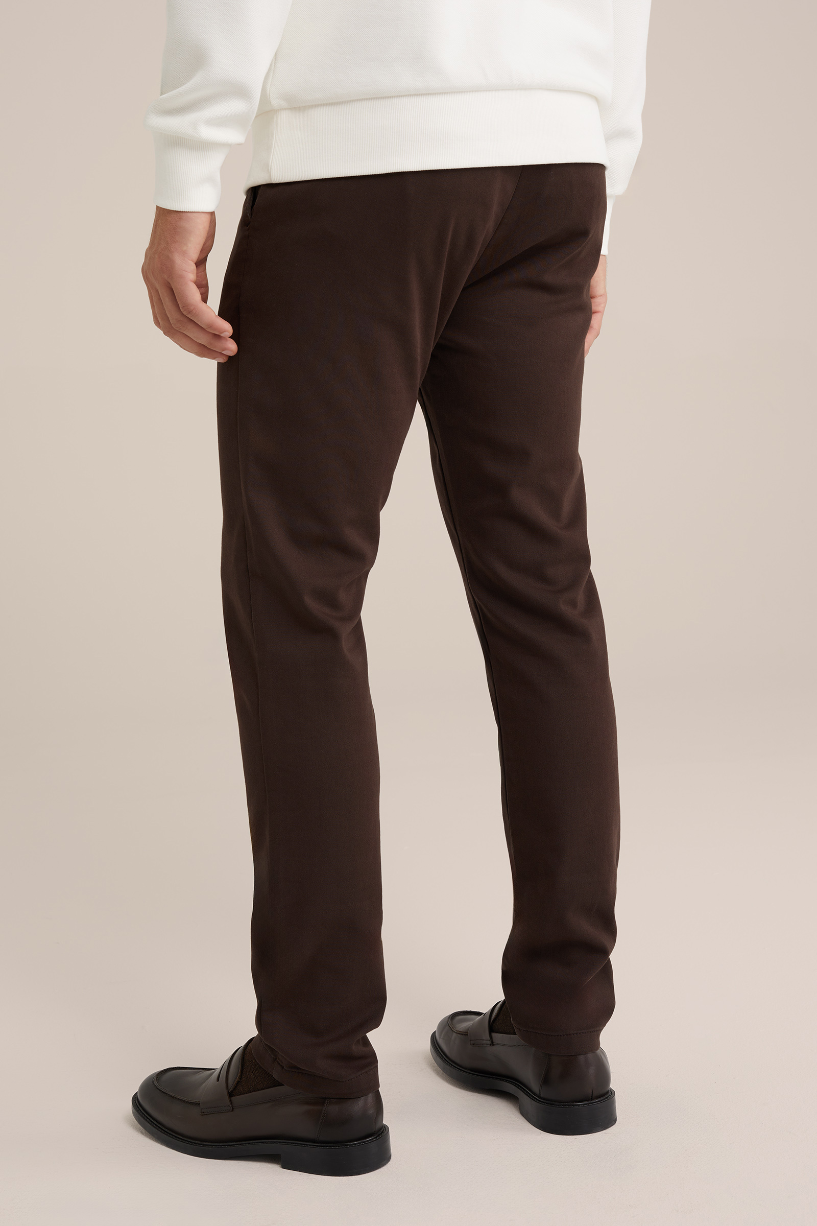 slim fit chino van jog kwaliteit Fundamentals Kaneelbruin