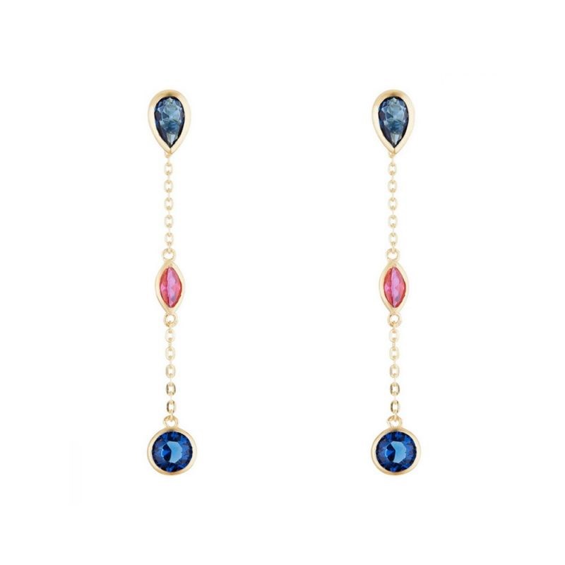 Boucles d'oreilles Or jaune  et zirconium