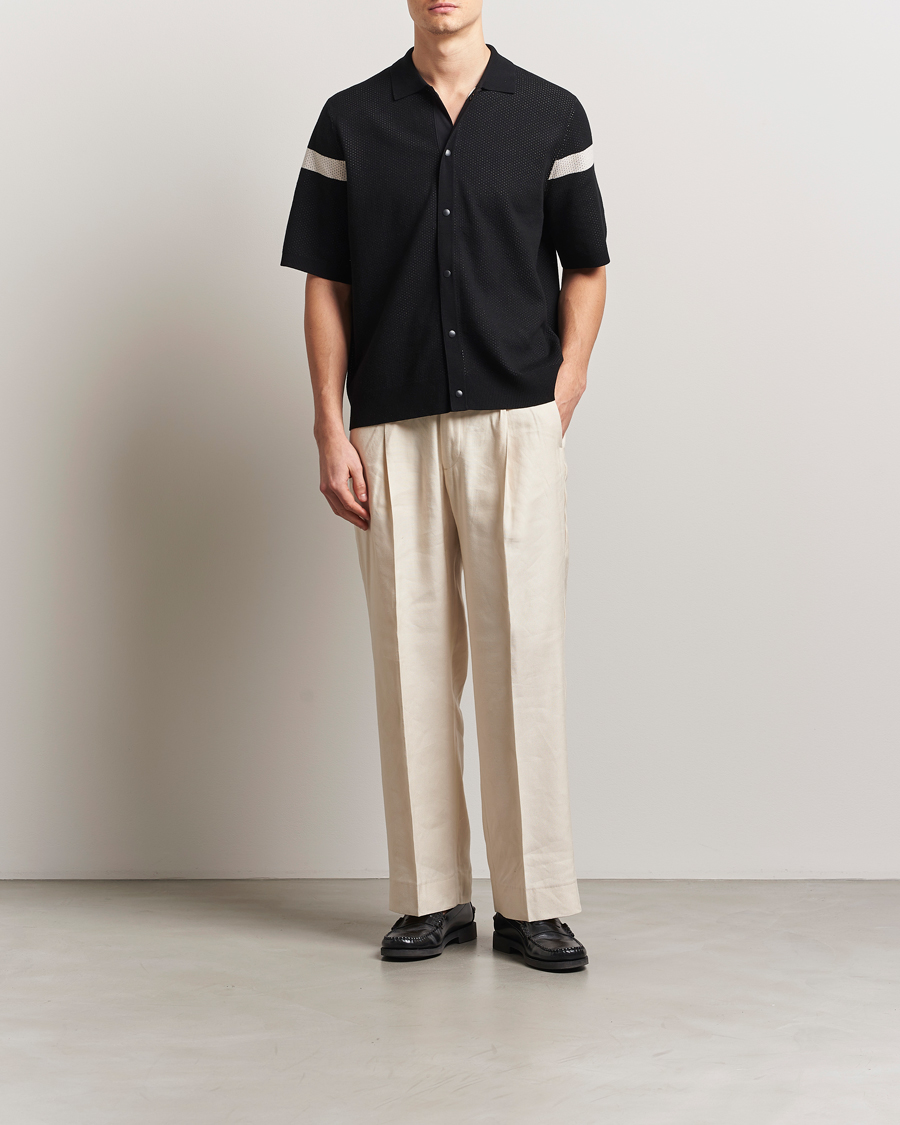 J.Lindeberg Rayne Short Sleeve Knitted Shirt Black