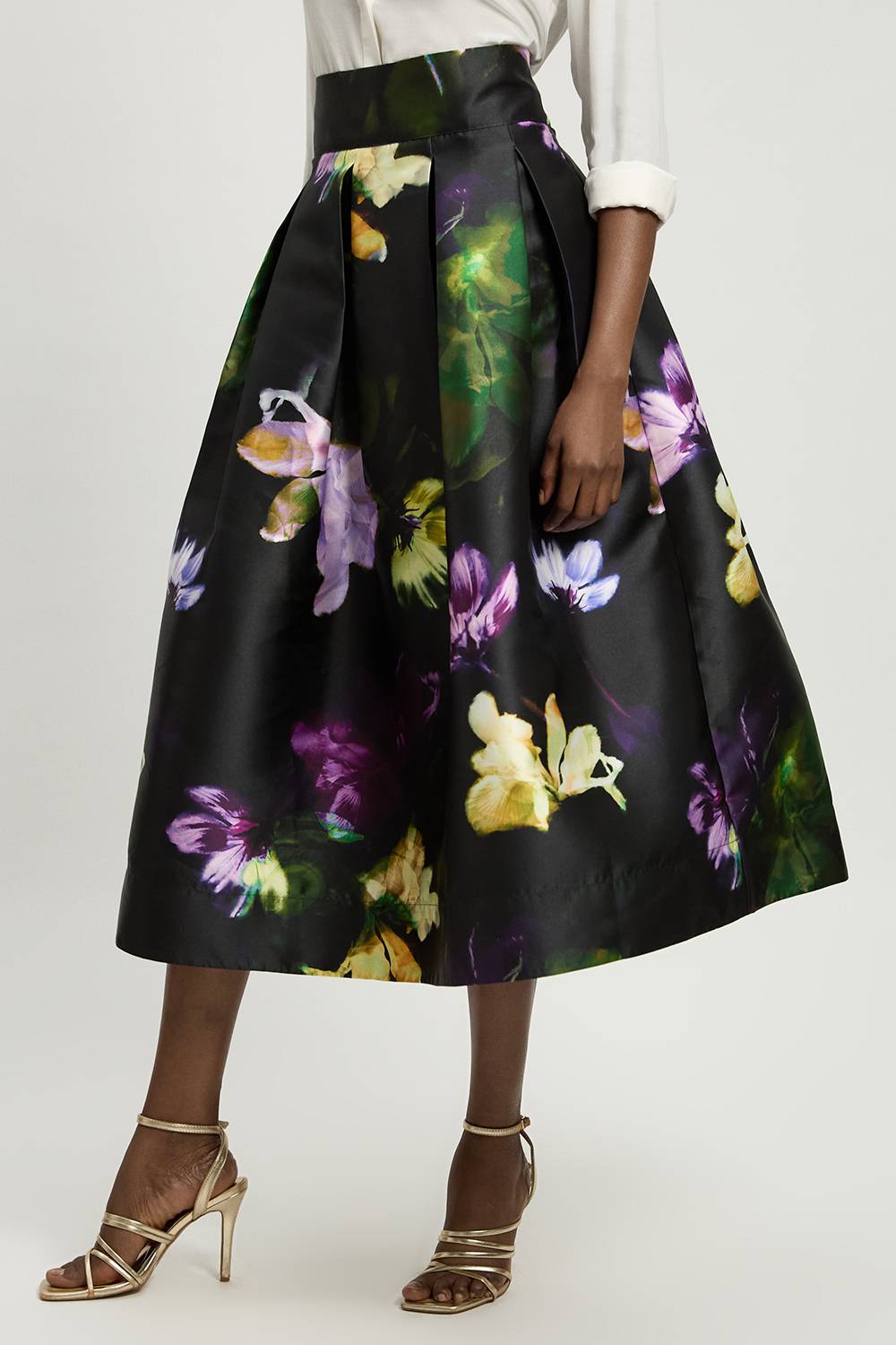KarenMillen Jupe De Bal En Twill Tissé À Motif Floral