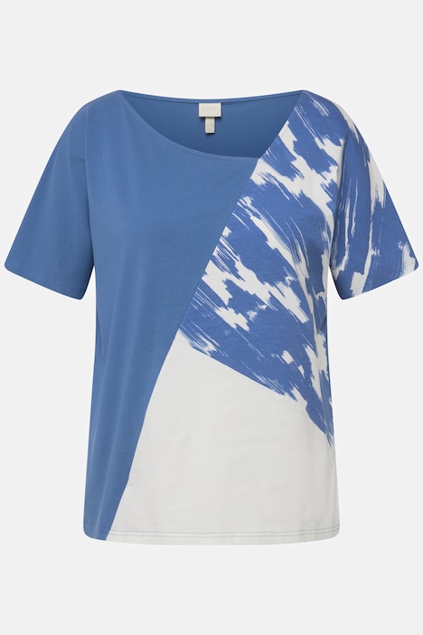 T-Shirt, asymmetrischer Ausschnitt, Halbarm, Biobaumwolle