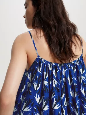 Vestido longo Tommy Hilfiger x Vacation com estampa floral e alças finas