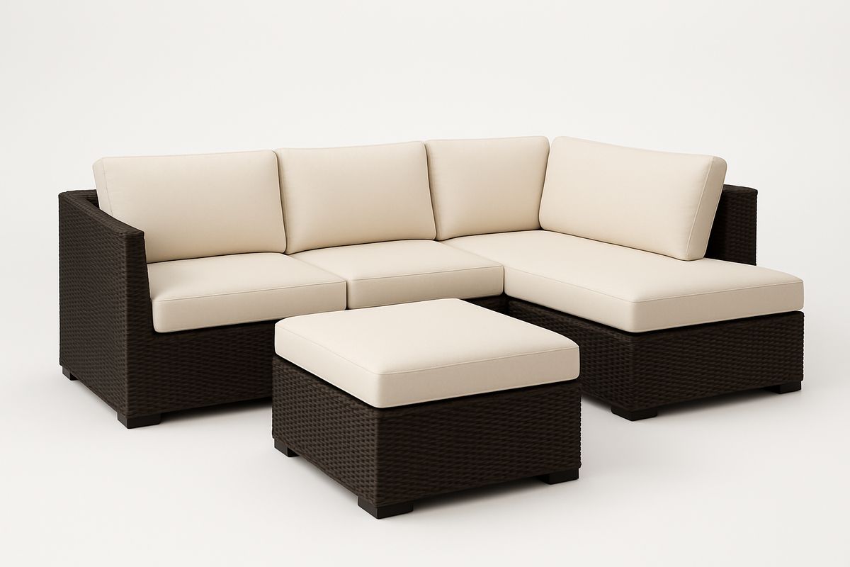 Gartenmöbel Set Rattansofa Rattan Polyester 250x150x70 cm