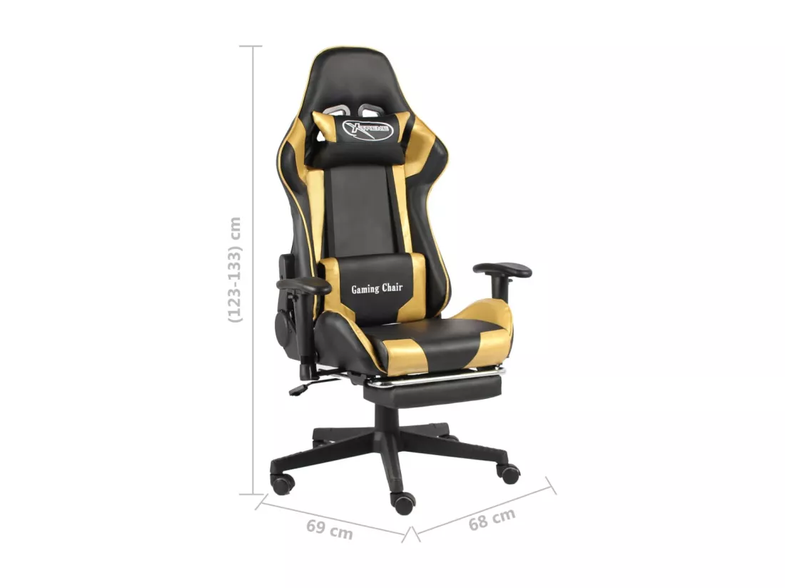 Chaise de jeu pivotante avec repose-pied Doré PVC