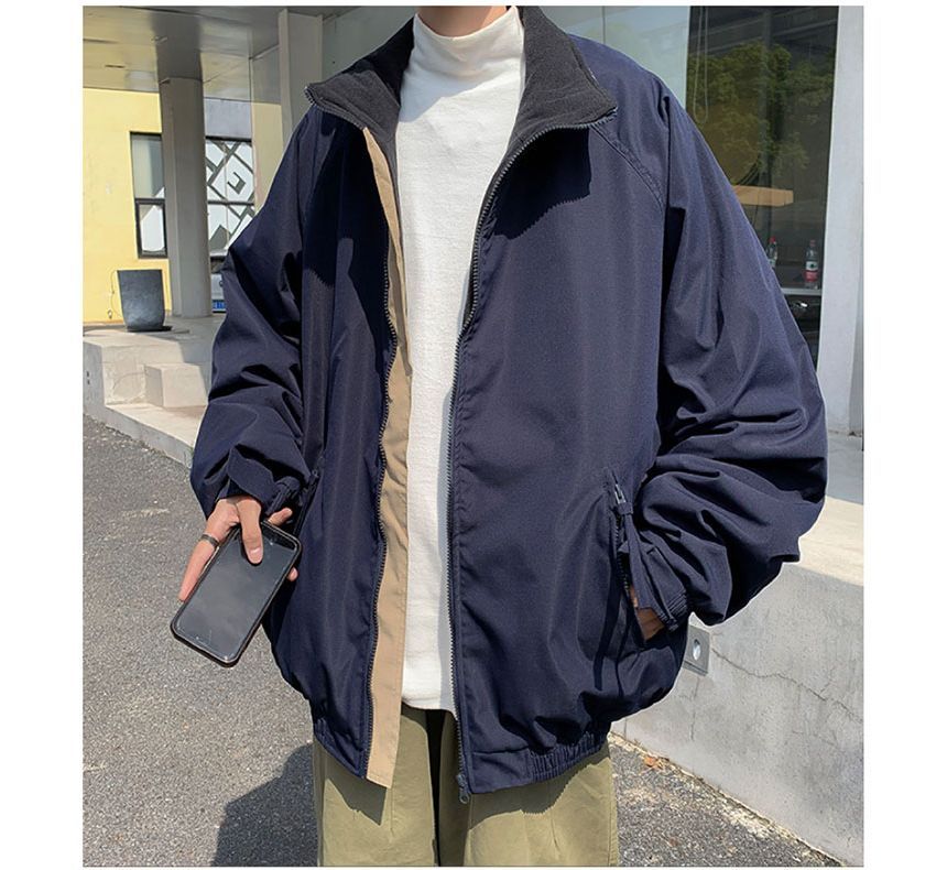 Whyessa - Gewatteerde oversized jas met opstaande kraag en rits