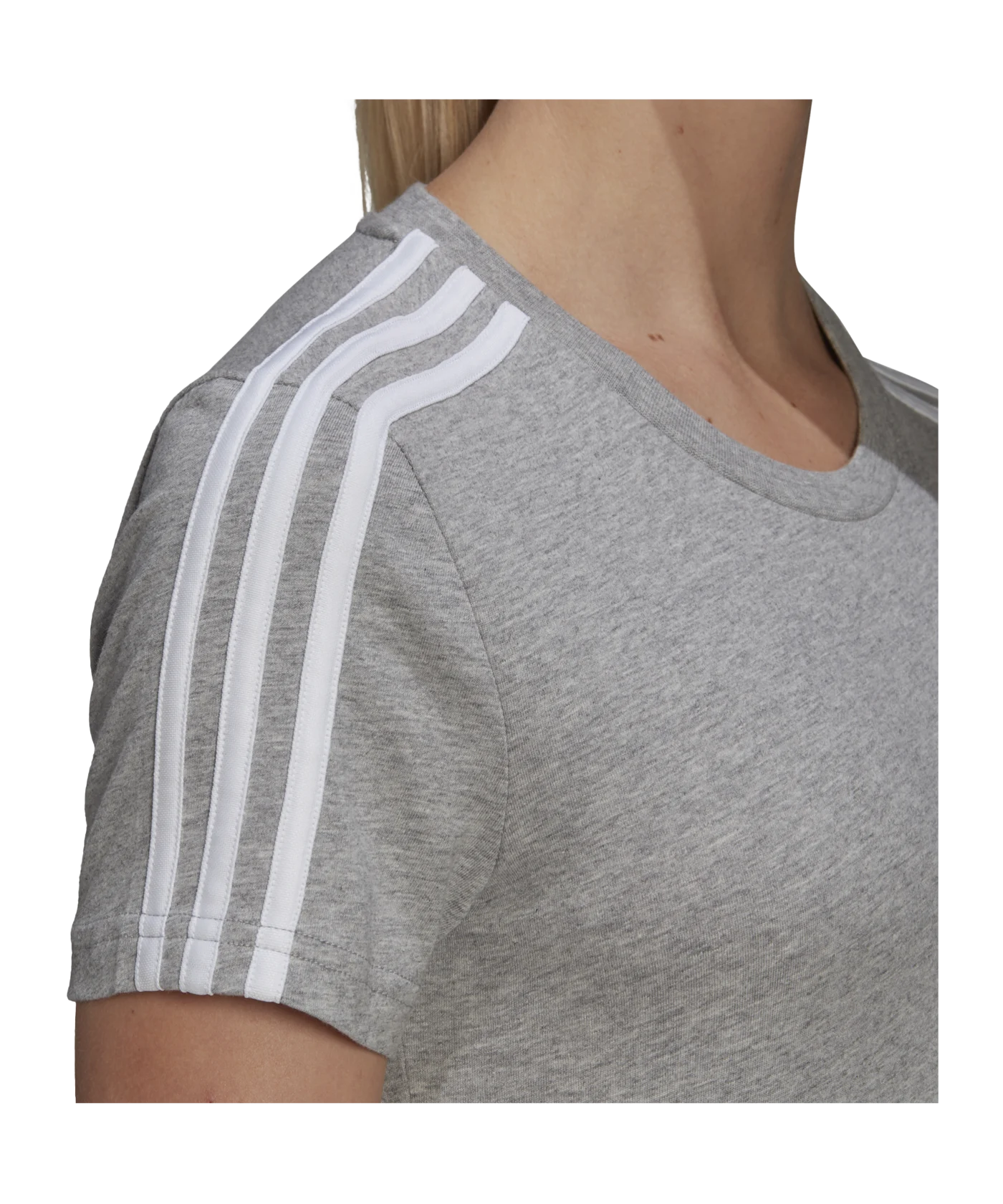 adidas Essentials Slim T-Shirt Damen Grau Weiss