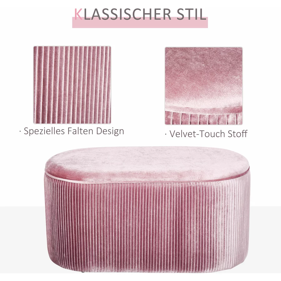 HOMCOM Sitzbank mit Stauraum rosa