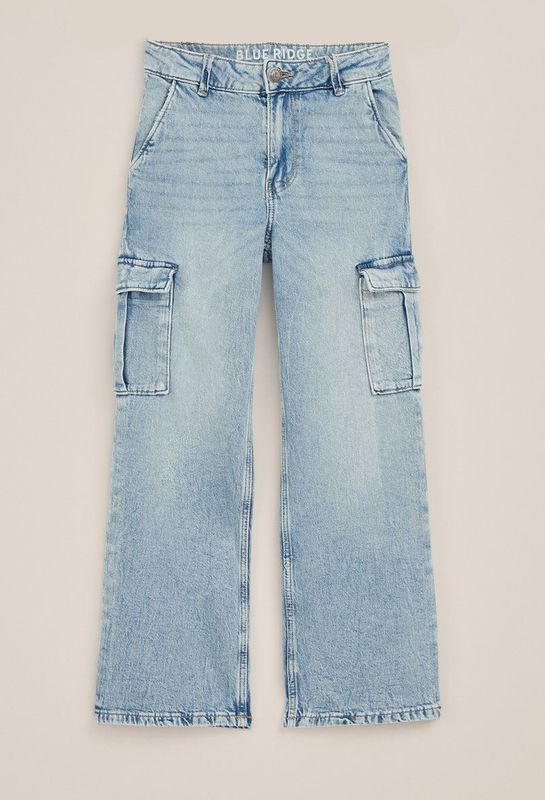 Blue Ridge - Meisjes Wide Leg Jeans - Lichtblauw - Katoen - Relaxed Fit