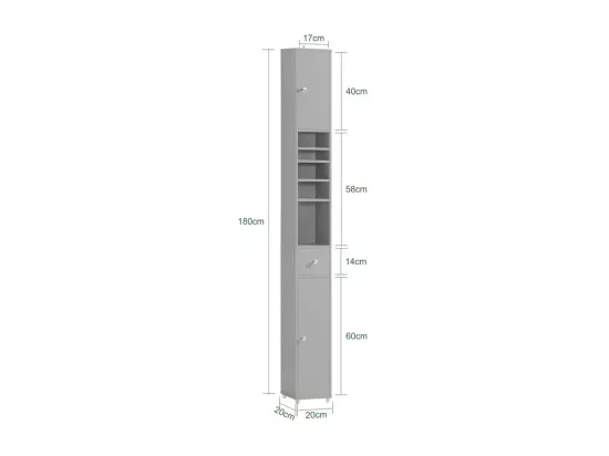 Meuble De Rangement Salle D Bain Meuble Colonne Armoire De Toilette Meuble Wc Gris, BZr34-hg