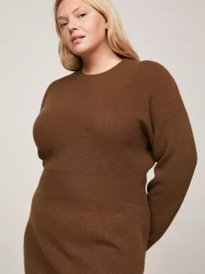 Vestido Curve de lã e cashmere com modelagem relaxada