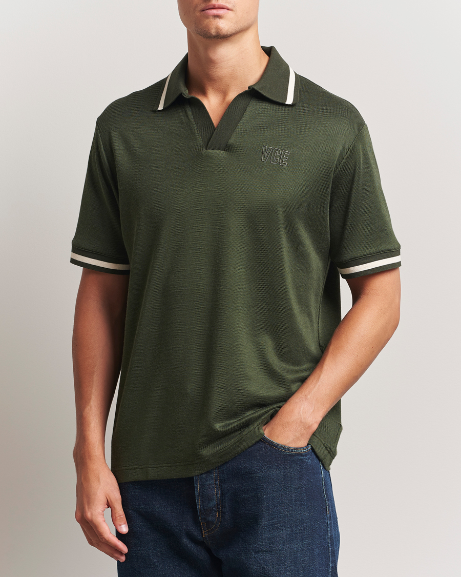 Golden Goose Micro Piquet Knit Polo Grape Leaf