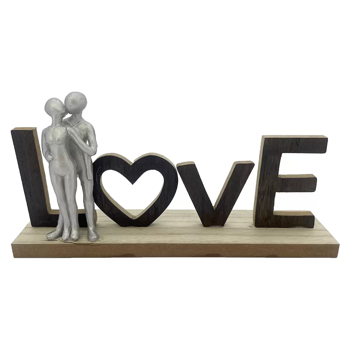 Dekoaufsteller Love couple deco braun,schwarz,silber