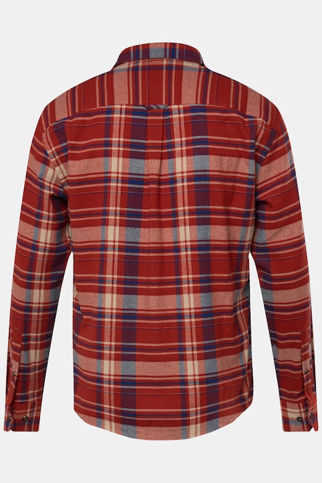 John F. Gee Karo-Flanellhemd, Langarm, Kentkragen, Modern Fit, bis 8 XL