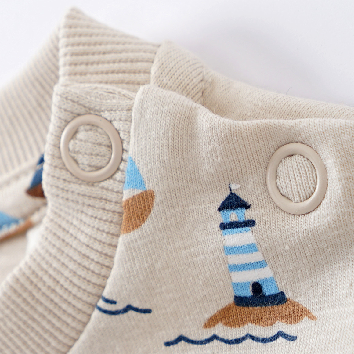 Topomini Baby Langarmshirt mit Meeres-Motiven beige