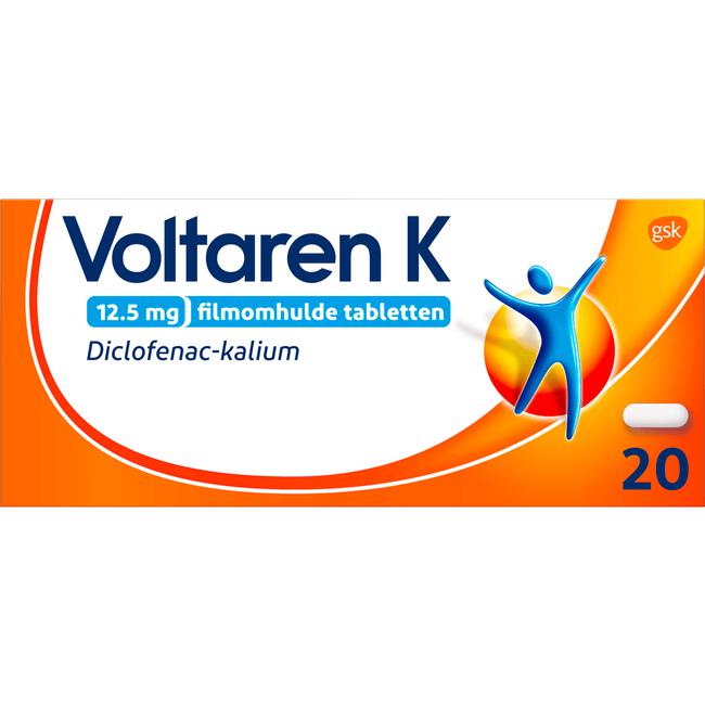 Voltaren K 12,5 MG Pijnstiller Filmomhulde Tabletten Diclofenac-Kalium 20 stuks