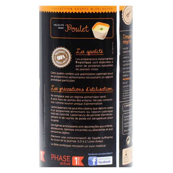Sopa Protifast Rica em Proteínas, Sopa Cremosa de Frango, Pote de 500g