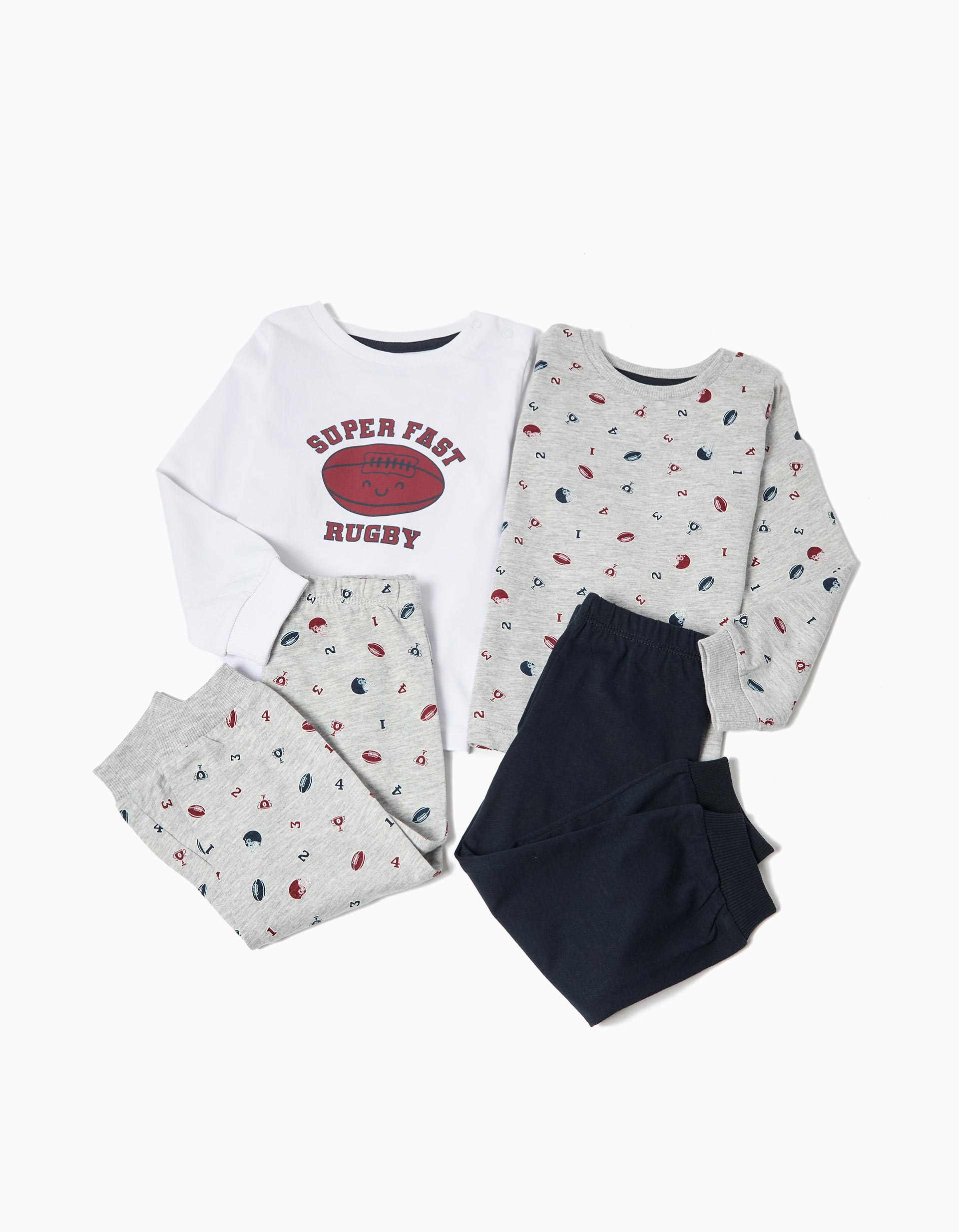 Pack 2 Pijamas de Manga Comprida, Menino, Multicor