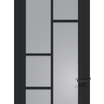 Arne & Bodil binnendeur ABD506 rook glas - diep zwart afgelakt - glaslat diep zwart