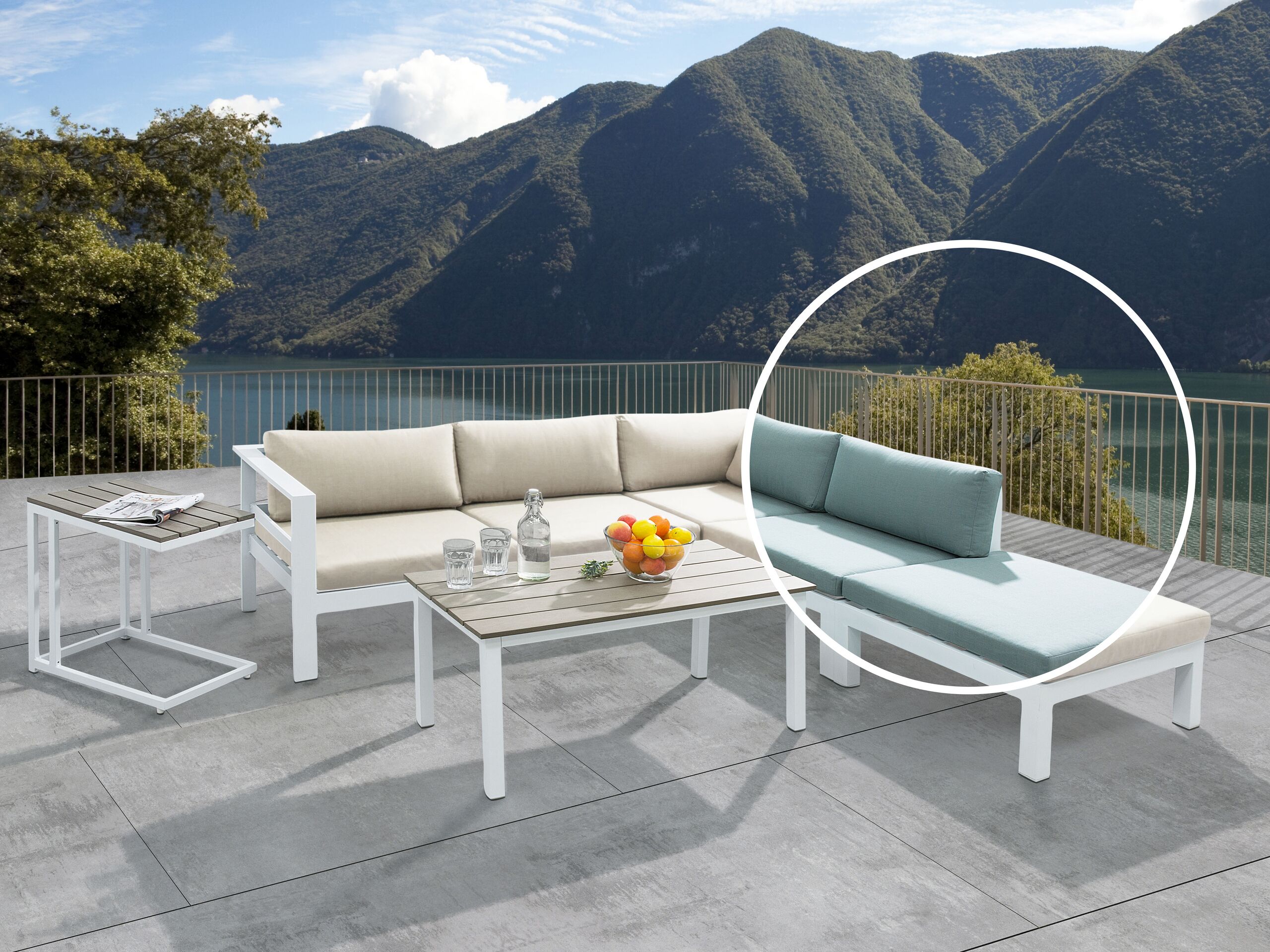 Beliani - MESSINA - Loungeset voor 5 - Groen - Aluminium