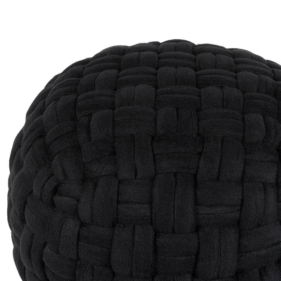 HOPA - Poef - Zwart - 45 cm - Fluweel