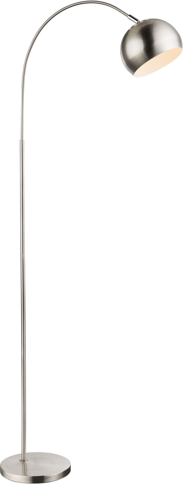 Bogenlampe - verchromt - Nickel matt - 150 cm hoch
