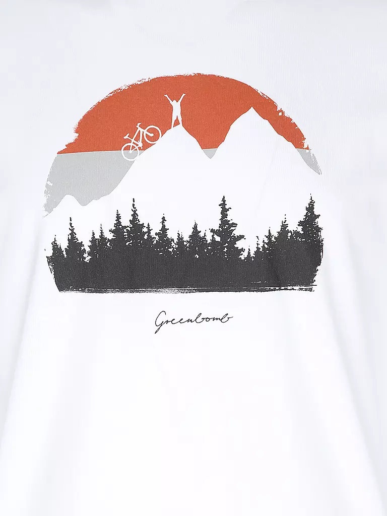 GREENBOMB T-Shirt GUIDE NATURE FOREST HAPPY weiss