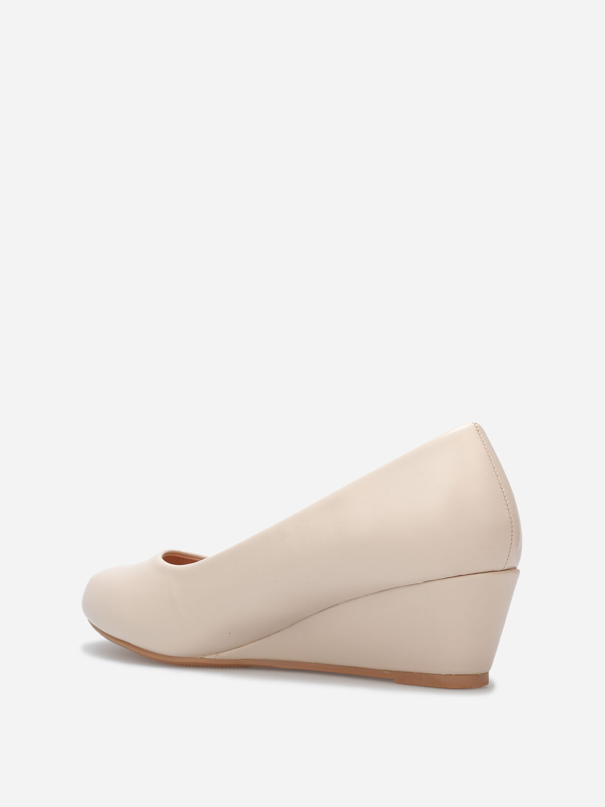 Ballerines compensées à bout rond grandes tailles- Beige