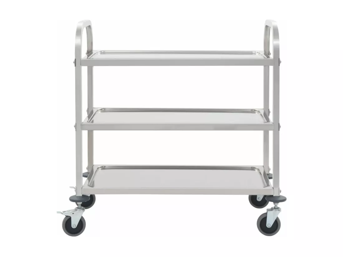 Chariot de cuisine à 3 niveaux 95x45x83,5 cm Acier inoxydable