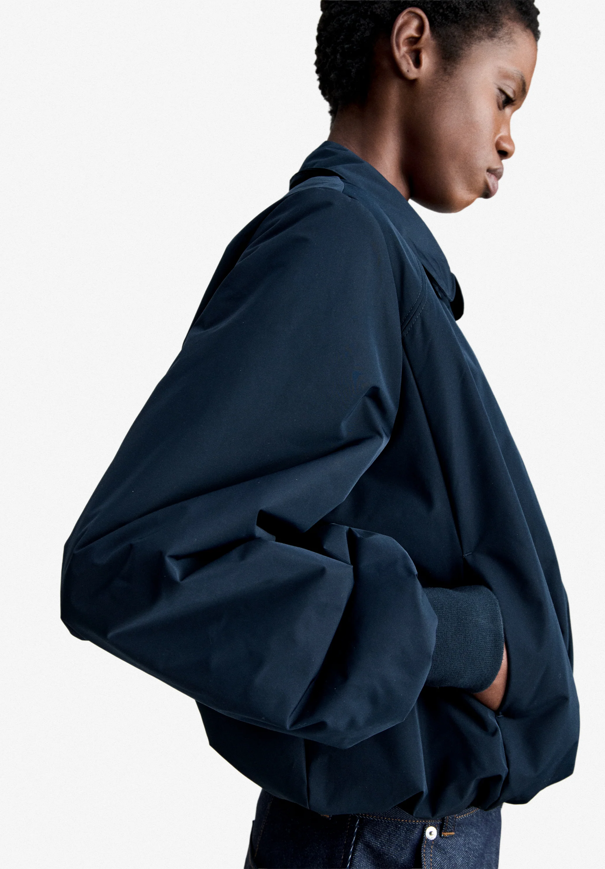 Bombers en taffetas bleu marine - Dark navy