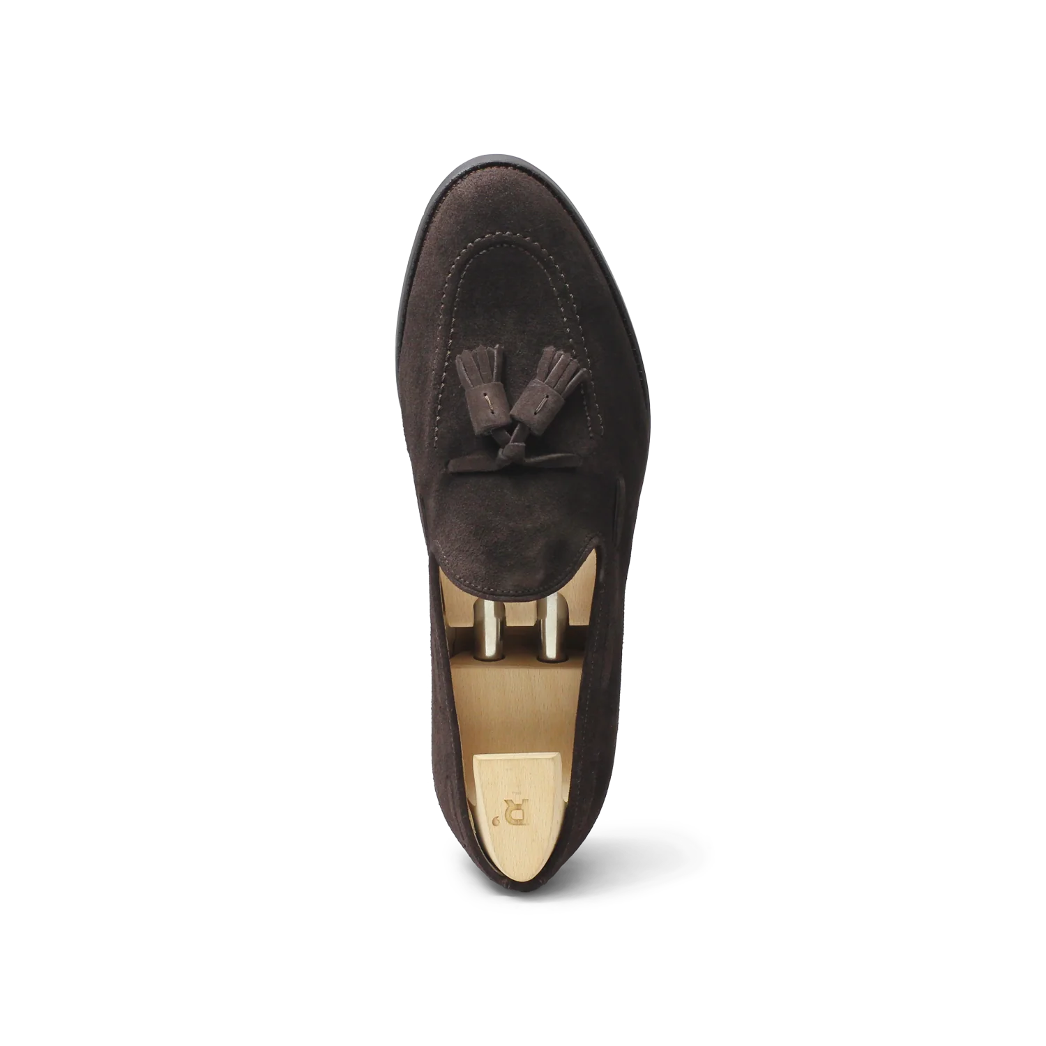 Micky-Mocassin à glands en velours marron