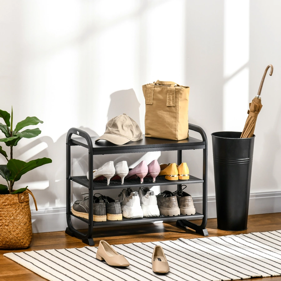 HOMCOM Schuhbank mit Sitzbank schwarz