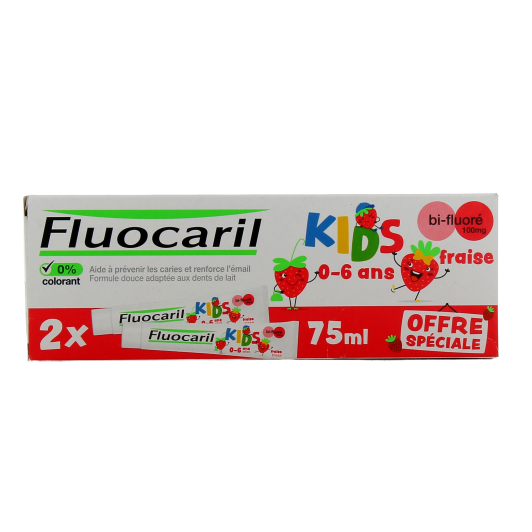 Fluocaril Kids dentifrice enfant 0-6 ans goût fraise