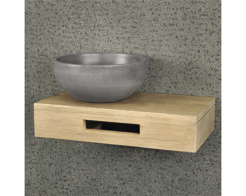 Verschil opzetwastafel Hura L 28 cm betongrijs