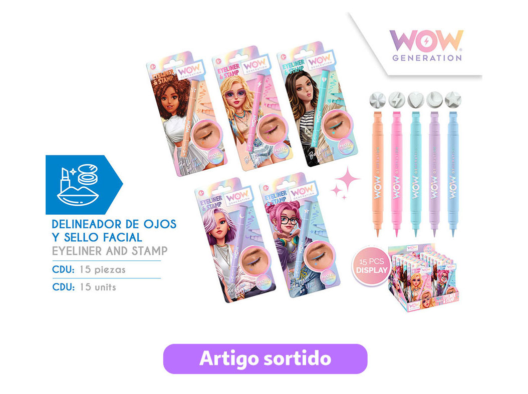 EYELINER PASTEL WOW COM CARIMBO MODELOS SORTIDOS
