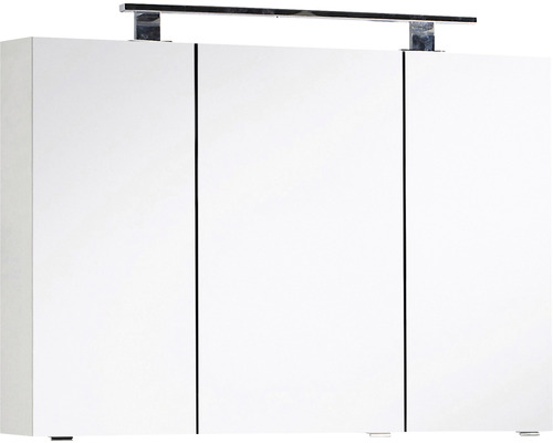 Marlin badkamerspiegelkast, 100 x 13,2 x 73,4 cm, mat wit, 3-deurs, LED