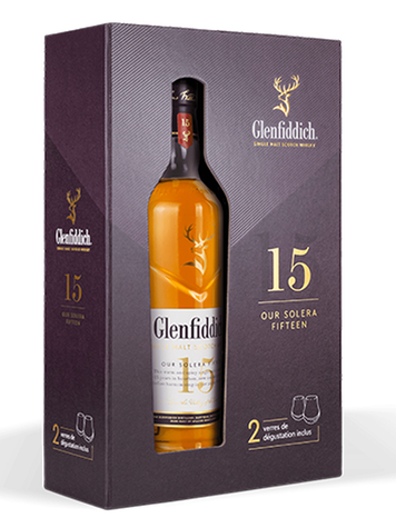 COFFRET GLENFIDDICH 15 ANS + 2 VERRES