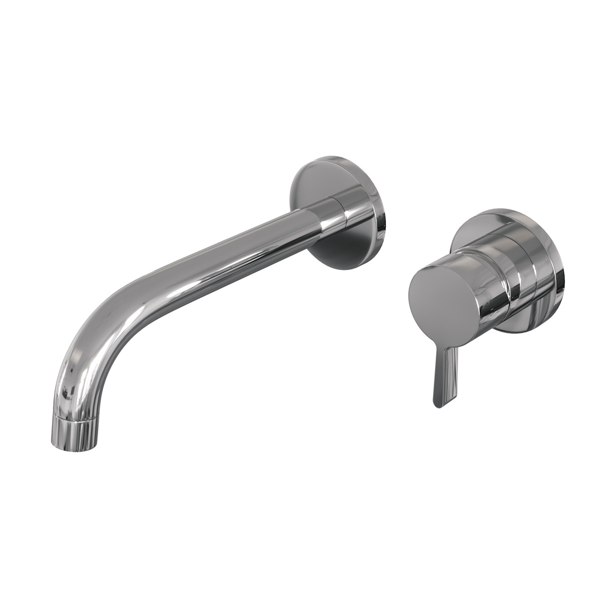 Brauer Chrome Edition ColdStart wastafelkraan inbouw gebogen uitloop en rozetten model E1 chroom