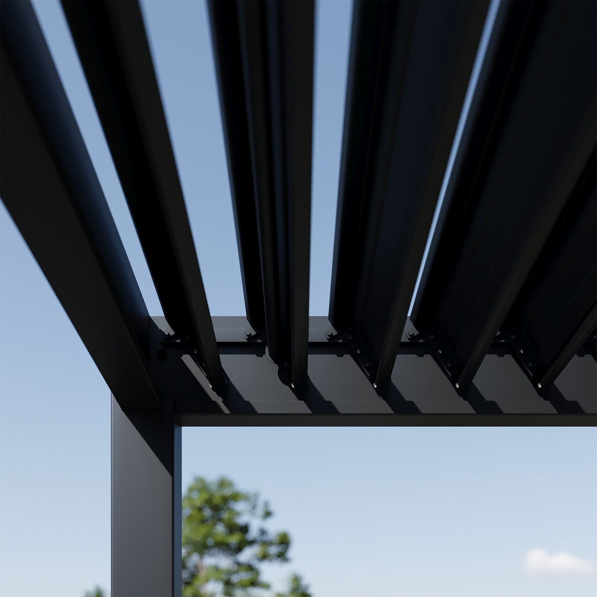 Weide Classic aluminium-stalen paviljoen 3 x 4 m antraciet pergola vrijstaand met paaldikte 11,6 cm x 11,6 cm